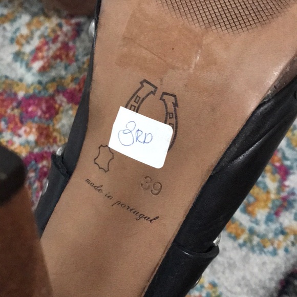 Topshop wooden clogs black w silver buckle - Picture 10 of 10